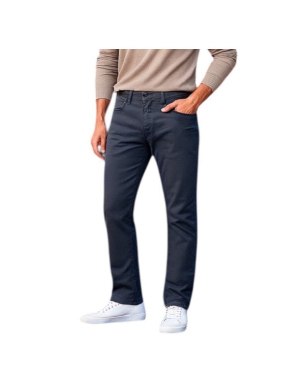 Kenneth Cole Reaction Grey Straight Leg Cotton Blend Pants